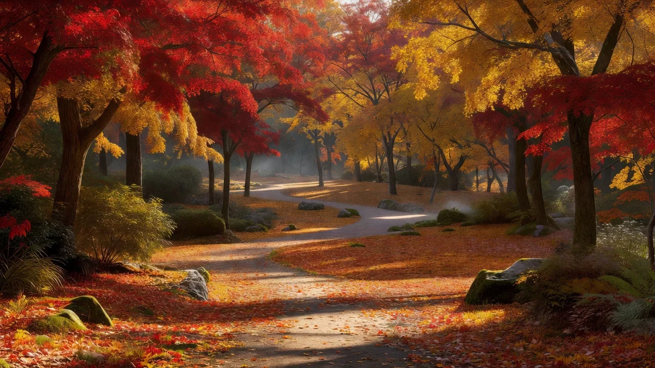 秋の紅葉の風景